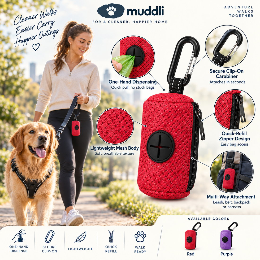 Distributeur de sacs à déjections canines suspendable, porte-sacs à crottes de chien, distributeur de sacs poubelle pour les promenades avec le chien, accessoires pour animaux de compagnie